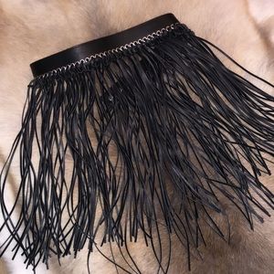 Leather Tassel Festival Belt